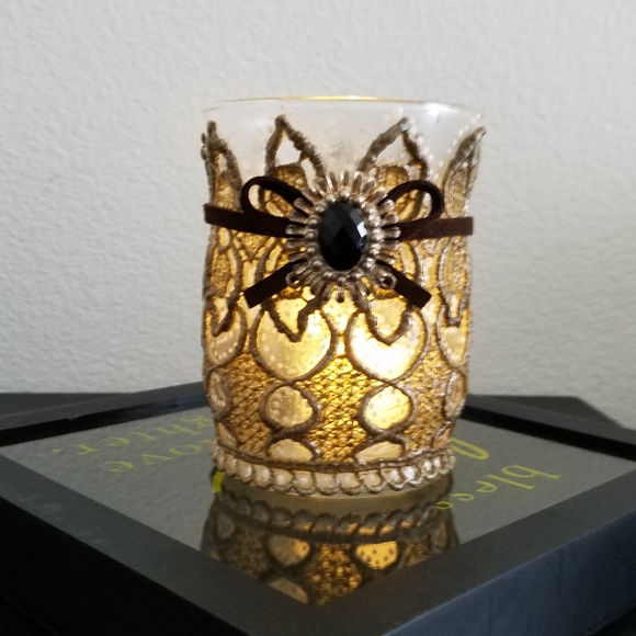 Candle Holder Handmade Embellished with Victorian - Picture 1 of 6